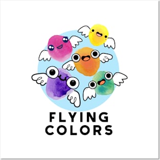 Flying Colors Cute Colorful Wings Pun Posters and Art